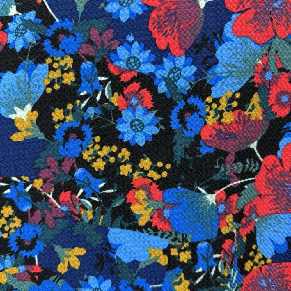 LuLaRoe Red Blue Colorful Floral Pockets Stretch Amelia Dress Size 2X‎